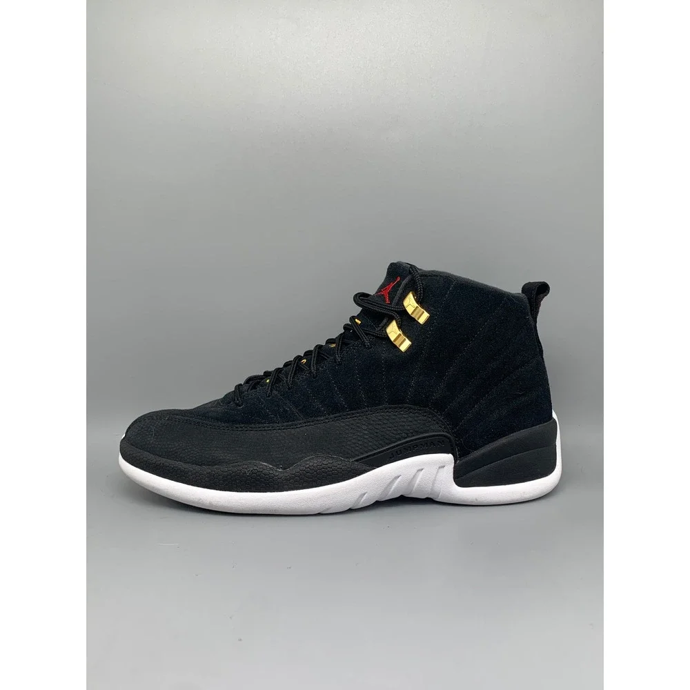 Jordan 12 Retro Black Gold Reverse Taxi Basketball Shoes 130690-017 Men's Sz 10